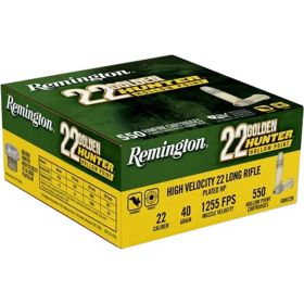Remington Golden Hunter Rimfire Ammo 22 LR. 40 gr. Plated Hollow Point 550 rd.